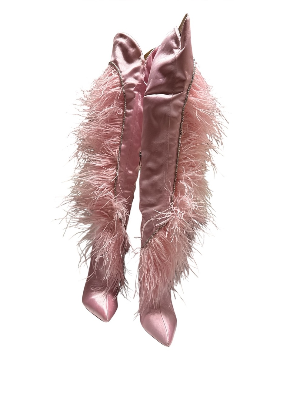 AZALEA WANG AOIFE PINK FEATHER BOOT - Picture 3 of 7
